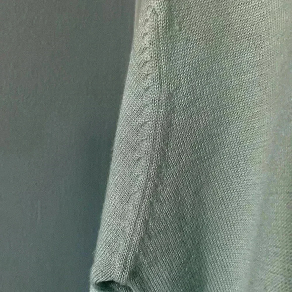Casual Corner wool blend sage green sweater with collar detail - Picture 6 of 6